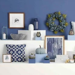 Grace Mitchell Blue Water Hyacinth Box, 11x3 -Storage supplies shop grace mitchell blue water hyacinth box 11x3 4