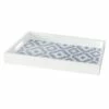 Grace Mitchell Blue & White Print Wood Decorative Tray, 18x12 -Storage supplies shop grace mitchell blue white print wood decorative tray 18x12 1