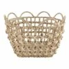 Grace Mitchell Braided Water Hyacinth Basket With Scalloped Edge, Large -Storage supplies shop grace mitchell braided water hyacinth basket with scalloped edge large