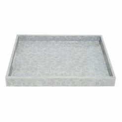 Grace Mitchell Cream Capiz Decorative Tray, 16"