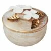 Grace Mitchell Gold Brushed Iron Box With Flower Bunch -Storage supplies shop grace mitchell gold brushed iron box with flower bunch