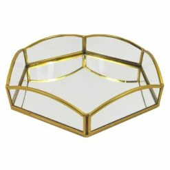 Grace Mitchell Gold Edge Mirror Tray, 10"