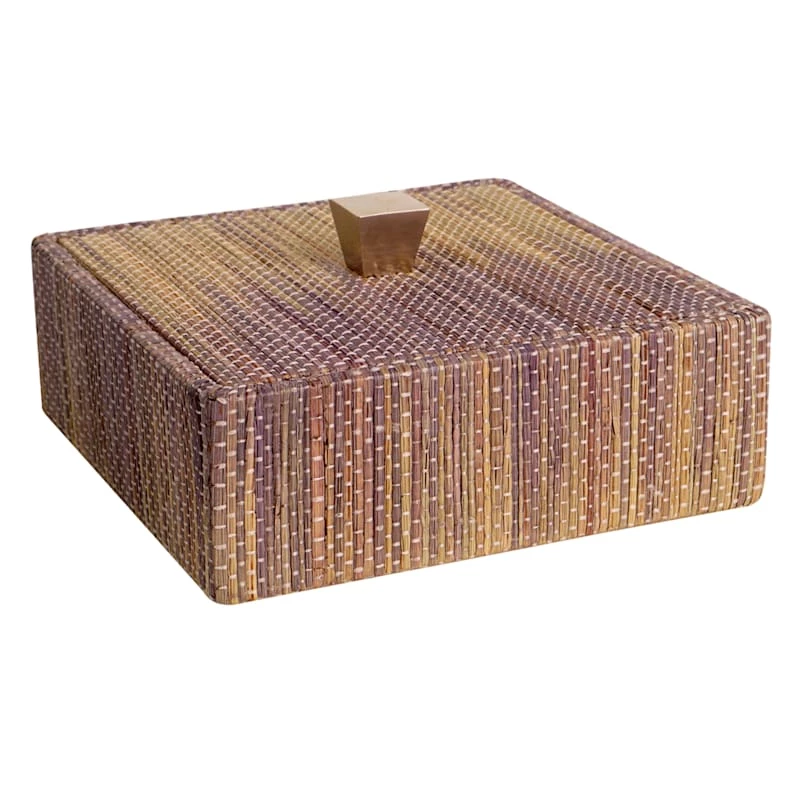 Grace Mitchell Lilac Woven Seagrass Decorative Box, 6" 3 Grace Mitchell Lilac Woven Seagrass Decorative Box, 6"