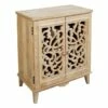 Grace Mitchell Natural Carved 2-Door Cabinet -Storage supplies shop grace mitchell natural carved 2 door cabinet