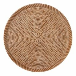 Grace Mitchell Round Wicker Tray, 16"