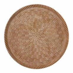 Grace Mitchell Round Wicker Tray, 17.5"
