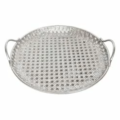 Grace Mitchell Round Woven Metal Tray, 18"