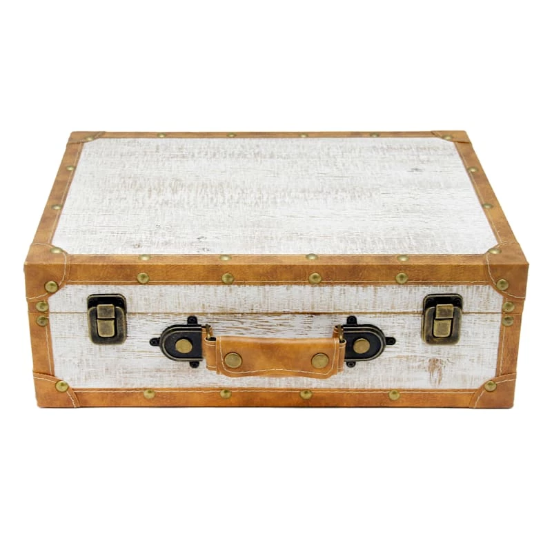 Grace Mitchell Vintage Style Wooden Suitcase Decor, 14" 3 Grace Mitchell Vintage Style Wooden Suitcase Decor, 14"