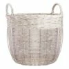 Grace Mitchell Whitewashed Willow Basket, Medium -Storage supplies shop grace mitchell whitewashed willow basket medium