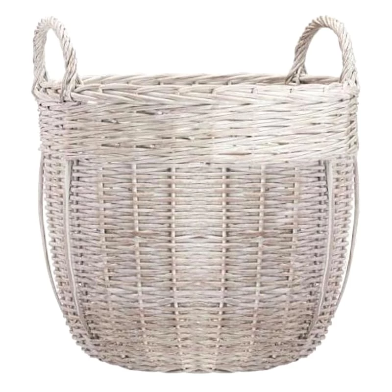 Grace Mitchell Whitewashed Willow Basket, Medium 3 Grace Mitchell Whitewashed Willow Basket, Medium