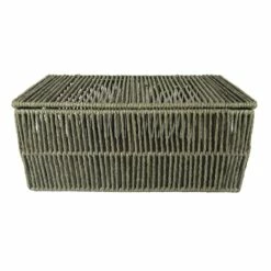 Green Lidded Paper Storage Basket, Small