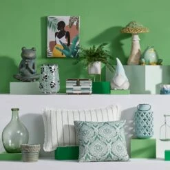 Green & White Wood Box Decor, 8x5 -Storage supplies shop green white wood box decor 8x5 2