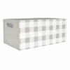 Grey Buffalo Check Wooden Crate, Large 2 Grey Buffalo Check Wooden Crate, Large -Storage supplies shop grey buffalo check wooden crate large