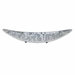 Grey Mosaic Boat Tray, 23x8