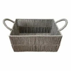 Grey Paper Storage Basket, Large