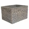 Grey Wash Water Hyacinth Storage Basket, Large -Storage supplies shop grey wash water hyacinth storage basket large