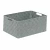 Grey Weave Round Corner Storage Basket, Large -Storage supplies shop grey weave round corner storage basket large