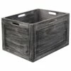 Grey Wooden Crate, Medium -Storage supplies shop grey wooden crate medium
