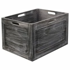 Grey Wooden Crate, Medium