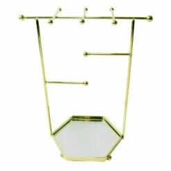 Hexa French Gold Jewelry Stand