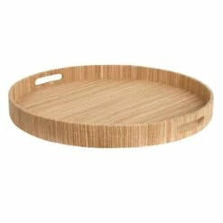 Honeybloom Brown Seagrass Woven Round Tray, 20"