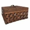 Honeybloom Chipwood Rectangle Storage Basket With Lid, Medium -Storage supplies shop honeybloom chipwood rectangle storage basket with lid medium