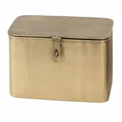 Honeybloom Gold Metal Decorative Box, 9"
