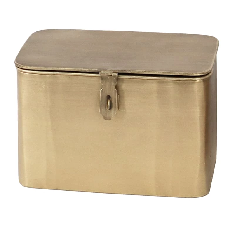 Honeybloom Gold Metal Decorative Box, 9" 3 Honeybloom Gold Metal Decorative Box, 9"