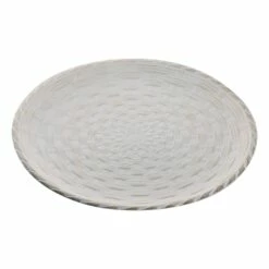 Honeybloom White Woven Decorative Platter, 16"