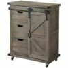 Jacob 3-Drawer Sliding Barn Door Cabinet -Storage supplies shop jacob 3 drawer sliding barn door cabinet