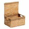 Joan Water Hyacinth Rectangle Storage Basket With Lid, Medium -Storage supplies shop joan water hyacinth rectangle storage basket with lid medium