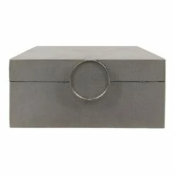 Laila Ali Grey Fabric Decorative Box, 8x4