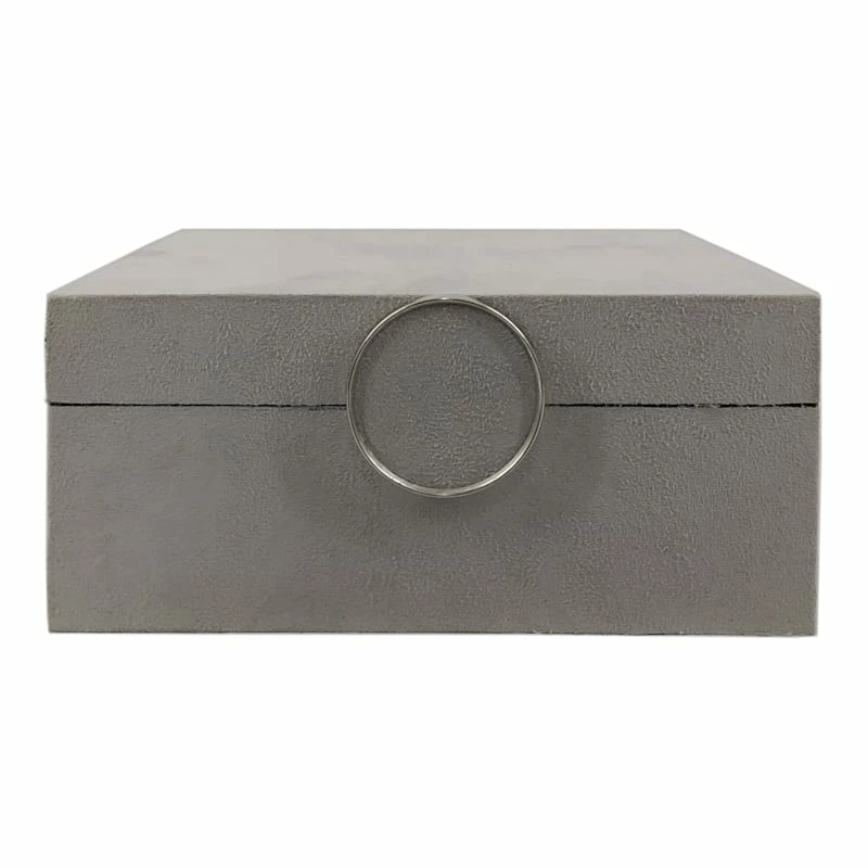 Laila Ali Grey Fabric Decorative Box, 8x4 3 Laila Ali Grey Fabric Decorative Box, 8x4