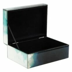 Laila Ali Multi-Blue Glass Box Decor, 7x5 -Storage supplies shop laila ali multi blue glass box decor 7x5 2