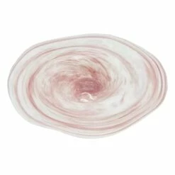 Laila Ali Pink Swirl Decorative Glass Plate, 15x3