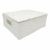 Large Paper Rope Rectangle Basket White With Lid -Storage supplies shop large paper rope rectangle basket white with lid
