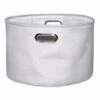 Light Grey Round Fabric Storage Basket, Large -Storage supplies shop light grey round fabric storage basket large