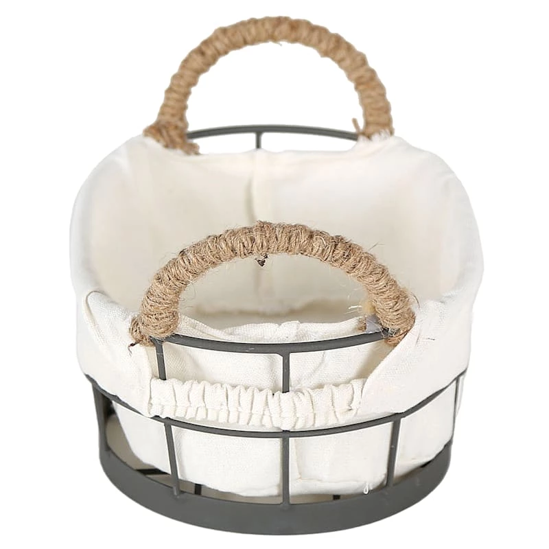 Lined Oval Storage Basket, Extra Small 5 Lined Oval Storage Basket, Extra Small - Image 3