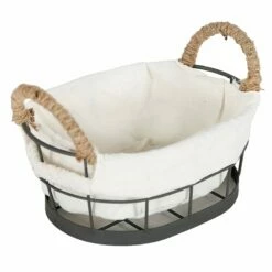 Lined Oval Storage Basket, Extra Small