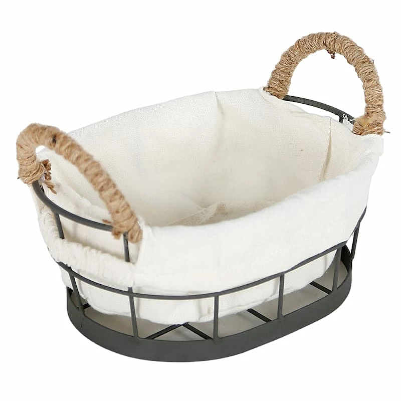Lined Oval Storage Basket, Extra Small 3 Lined Oval Storage Basket, Extra Small