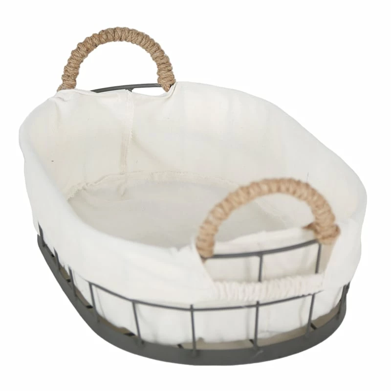 Lined Oval Storage Basket, Small 5 Lined Oval Storage Basket, Small - Image 3