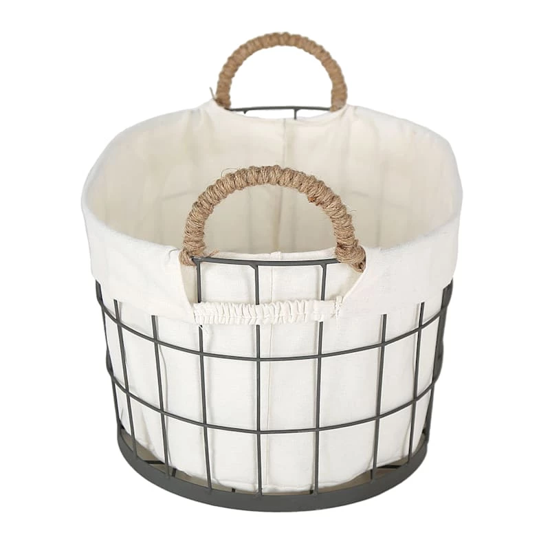 Lined Oval Wire Storage Basket, Extra Large 5 Lined Oval Wire Storage Basket, Extra Large - Image 3