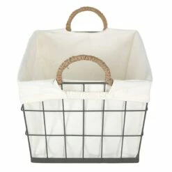 Lined Rectangle Wire Storage Basket, Extra Large -Storage supplies shop lined rectangle wire storage basket extra large 2