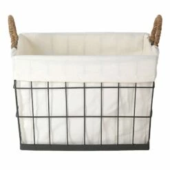 Lined Rectangle Wire Storage Basket, Extra Large