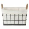 Lined Rectangle Wire Storage Basket, Medium -Storage supplies shop lined rectangle wire storage basket medium