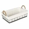 Lined Rectangle Wire Storage Basket, Small -Storage supplies shop lined rectangle wire storage basket small