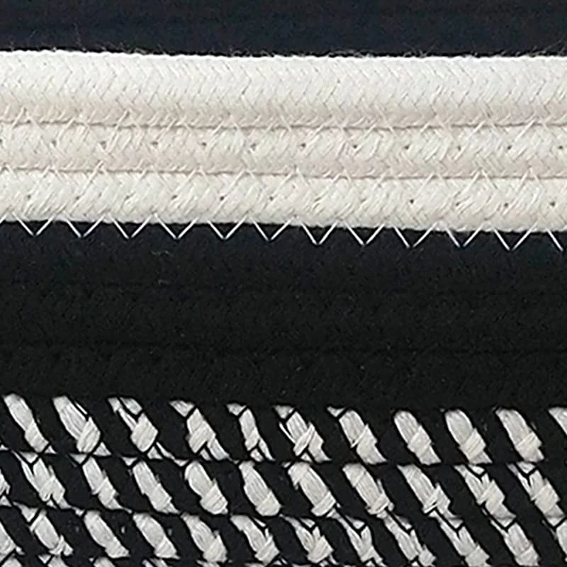 Marly Black Striped Round Storage Basket, Small 4 Marly Black Striped Round Storage Basket, Small - Image 2