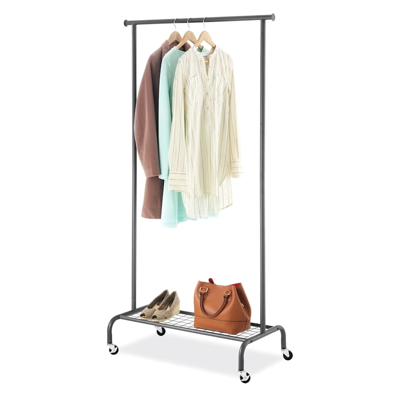 Metal Garment Rack, Gunmetal 4 Metal Garment Rack, Gunmetal - Image 2