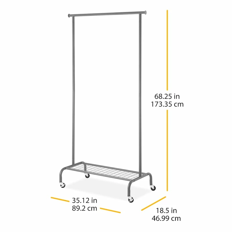 Metal Garment Rack, Gunmetal 6 Metal Garment Rack, Gunmetal - Image 4