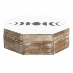 Moon Phases Hexagon Box, 8.5"